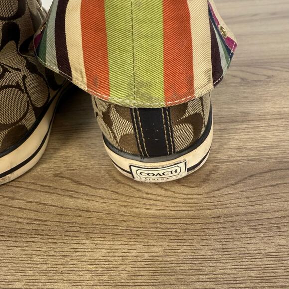 Coach Womens Logo Rainbow Bonney High Tops Great Pre-Owned Condition Size 7.5 - Picture 10 of 15